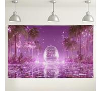 Disco Ball Tropical Paradise Backdrop, Shiny Glitter Palm Tree Party Decorations, Stylish Photography Background for Events, Summer Celebration Supplies 71x43 Inch