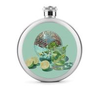 Disco Ball with Drinks Stainless Steel Hip Flask for Liquor, Round Pocket Portable Wine Flask for Drink 5 Oz