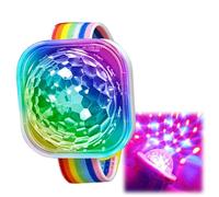 Disco Ball Wristband LED Stage Light Watch Sound Activated Rechargeable Portable For Home And Car