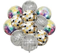 Disco Balloons Kaluofan 12PCS 22 Inch,Helium Shiny Foil Party Decorations