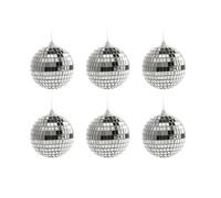 Disco Balls 6pcs 3/4/5cm Mirror Ball Stage Light Reflective Rotating Bright Silver Glass Wedding Party Christmas Tree Home Decor(5cm)