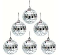 Disco Balls 6pcs-Reflective Mirror Ball Glass Disco Laser Cake Decoration Party Wedding Christmas(3cm)