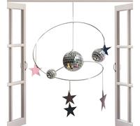Disco Balls,Hangable Window Suncatcher with Disco Ball and Reflective Stars | Spiral Sun Catcher Handmade for Home Wall Wedding Party Sunlight Reflection Birthday