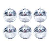 Disco Balls Ornaments - Silver Mirror Disco Ball Hangings, Shiny Decorations, 70s Retro Reflective Globe Décor | Mirror Ball Decor Accents For Weddings, Halloween, Dance Floors, Bridal Events