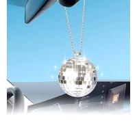 Disco Car Mirror Hanger,Bling Car Charm,Disco Ball Accessory-2 inches (Silver)