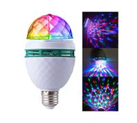 Disco Changing Bulb Lamp 3W E27 RGB Crystal Ball Auto Rotating LED Stage Lights