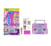 Polly Pocket Doll & Playset, Disco Dance Fashion Reveal Unboxing Travel Toy with 3-inch Hoodie Buddy Doll, 16 Accessories & Surprise Water Play, HRD65