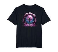 Disco Dreams: Retro Dance Party Neon T-Shirt, Men's Big and Tall, Black, 5X Tall
