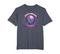 Disco Dreams: Retro Dance Party Neon T-Shirt, Men's Big and Tall, Heather Blue, 5X Tall