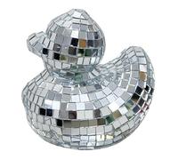 Disco Duck Mirror Glass Decor - Fun Retro Decoration for Home, Bar & Party | Handcrafted Gift for Adults(Silver)