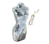 Disco Female Body Sculpture - 12.5 x 5 x 3 cm ABS Glass | Reflective Mirror Disco Ball | Female Body Sculpture | Decorative Ornament | Silver Desktop Table Decoration for Home, Living Room