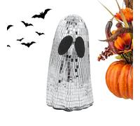 Disco Ghost Decor - Glitter Table - Halloween - Centrepiece | Cute Ghost Decoration of the Bowl for Fireplace Mantle, Desk, Table, Entrance, Living Room, Home Scenes, Party and Haunted House