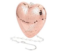 Disco Heart Glass Decoration for Party (Rose Gold) Hanging Mirror Disco Balls Disco Mirror Ball Wedding Decoration Decorative Disco Ball Love