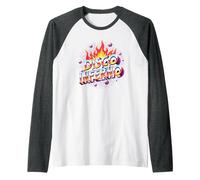 Disco Inferno: Retro Dance Party Fever Graphic Art Raglan Baseball Tee, Men, Dark Heather Grey/White, X-Large