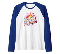Disco Inferno: Retro Dance Party Fever Graphic Art Raglan Baseball Tee, Men, Royal Blue/White, X-Large