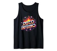 Disco Inferno: Retro Dance Party Fever Graphic Art Tank Top, Men, Black, Medium