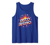 Disco Inferno: Retro Dance Party Fever Graphic Art Tank Top, Men, Royal Blue, Medium