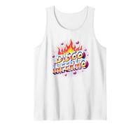 Disco Inferno: Retro Dance Party Fever Graphic Art Tank Top, Men, White, Small