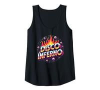 Disco Inferno: Retro Dance Party Fever Graphic Art Tank Top, Women, Black, Medium
