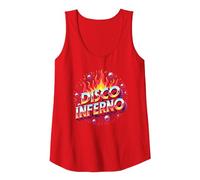 Disco Inferno: Retro Dance Party Fever Graphic Art Tank Top, Women, Red, Large