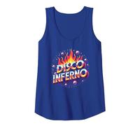Disco Inferno: Retro Dance Party Fever Graphic Art Tank Top, Women, Royal Blue, Large