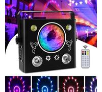 Disco LED Stage Light, Strobe & Kaleidoscope Effects, Sound Activated, DMX 512 Control, Portable for Parties, Christmas, Clubs, Home Entertainment