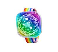 Disco Light - 1.97x1.38 Inch Sound-Activated LED Stage Light Watch, Portable Rechargeable Car Mood Light USB Bracelet for Halloween Decorations