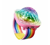 Disco Light - 1.97x1.38 Inch Sound-Activated LED Stage Light Watch, Portable Rechargeable Car Mood Light USB Bracelet for Halloween Decorations