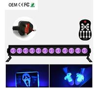 Disco Light, LED 9/12/9W/12W With Remote Control UV Strip Light Violet Wall Washer Stage Light for KTV DJ Bar Halloween Christmas Decoration LYLZZ (Color : 12-Uk)