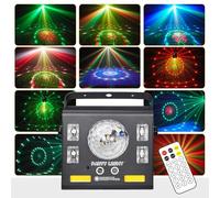 Disco Light Party Lights, LT09 UV LED RGB Stage Ball Light DJ Projector Music Controlled DJ Disco Lights, DMX Effect Spotlight, for Bar KTV Family Reunion Wedding Birthday Halloween