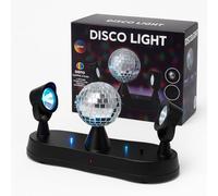 Disco Light with Mirror Ball, LED Moving Spotlights, Colour Projection Portable Battery Powered, for Parties, Events, Kids Nightlight