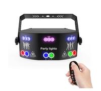 Disco Lights 15 Eye RGB Disco DJ Beam Light Projector Remote Strobe Stage Lighting Effect Xmas Party Holiday Halloween Lights Colorful Stage Effect(9 Hole RGB Laser)