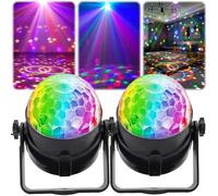 Disco Lights,360° Rotation Sound Activated Disco Ball Lights with Remote Control,Christmas Party Atmosphere Light for Kid Xmas Birthday Disco Parties Lighting, Home,Dance Karaoke Decorating (2 pcs)