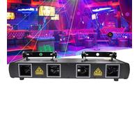Disco Lights, 4 Beam Effect Sound Activated Strobe La-ser Light Show Projector Party Lights Indoor, for Birthday Disco KTV Club Stage DJ Lighting