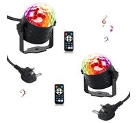 Disco Lights 7 Colors 360° Rotation Sound Activated Disco Ball Party Lights with Remote Control DJ Lights with Plug Portable Home Party 3W Dynamic Light Effect Stage Lights for Car DJ Party Bar