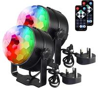 Disco Lights Disco Ball U`King, Remote Control DJ Party Light 3W 7 Colours Strobe Light Sound Activated Party Lights for Xmas Party Pub Wedding Club Show 2 Pack