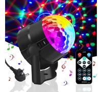 Disco Lights, Jsdoin 360°Rotation Sound Activated Disco Ball Lights with Remote Control, Party Light for Kids Halloween Xmas Birthday Disco Parties Lighting, Dance Karaoke Decorating