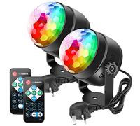 Disco Lights, Litake Party Lights 2 Pack 6W 7 Colour DJ Disco Ball Light Sound Activated Remote Control Stage Strobe Lighting for Party Bar Club Festival Wedding Show Home