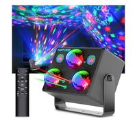 Disco Lights,Party Light Sound Activated,Newly Reomote Control DJ Light with 3 Disco Balls,Pattern Light Show,Galaxy Projector,2 RGB LED Lights-Great for Disco Lights for Parties Indoor Outdoor
