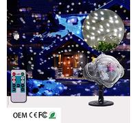 Disco Lights,White Light Snow Light Waterproof Mini Projection Lamp Outdoor Lawn Garden Villa Christmas Decoration Remote Control LYLZZ