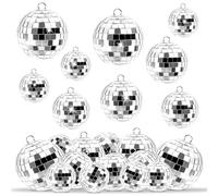 Disco Mirror Ball, 25 Pieces, Silver Pendant Ball, Mirror Ball, Disco Balls, Mini Disco Ball, Decoration, Small Disco Balls for Hanging for Christmas Tree, Party, Wedding, Decoration