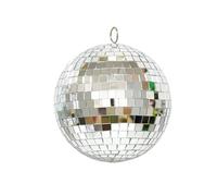 Disco Mirror Ball 8cm Silver/Gold/Red Hanging Ornament Stage Light Rotating Glass Bright Reflective(Silver)