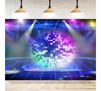 Disco Neon Night Photography Backdrop Vintage 70s 80s 90s Let's Glow Crazy Party Decoration Background Photo Booth Props Banner 250x180CM