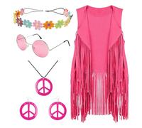 Disco Outfits Hippie Accessories 60s 70s Costume for Women,Hippie Costume - Fashion Hippie Accessories Disco Outfits for Family Friends Colleagues Hippie Parties