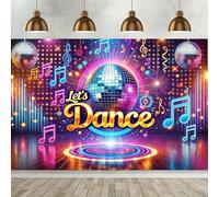 Disco party background board, no power required, light and music theme, suitable for home, office, outdoor use 210X150cm