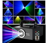 Disco Party Light, 3D Animation, DJ Parties Light with Remote Control, Sound Controlled, DMX512, Beam Effects for Home Live Shows Club Halloween Christmas