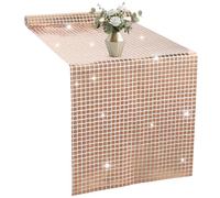 Disco Party Table Runner, 30 x 180 cm, Glitter Sequin Table Runner, Rose Gold Disco Tablecloth for Birthday, Wedding, Disco Party Decoration