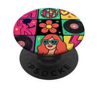 Disco Queen 80's Retro Vintage Dancing Costume Women Girls PopSockets Adhesive PopGrip