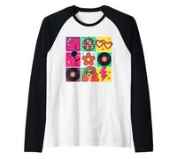 Disco Queen 80's Retro Vintage Dancing Costume Women Girls Raglan Baseball Tee