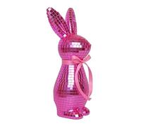 Disco Rabbit Statue - Mirror Glass Mosaic Bunny Ornament | Reflective Easter Decoration - Foam Decorative Figurine for Home Party Display, 24cm Shiny Rabbits Centrepiece Spring Tabletop Accent